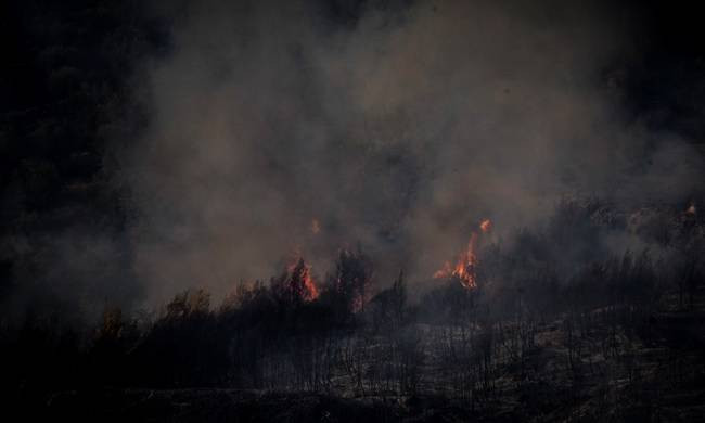 Ολονύχτια μάχη με τις φλόγες στον Μάκιστο Ηλείας – Η φωτιά έφτασε στις αυλές των σπιτιών (εικόνες)